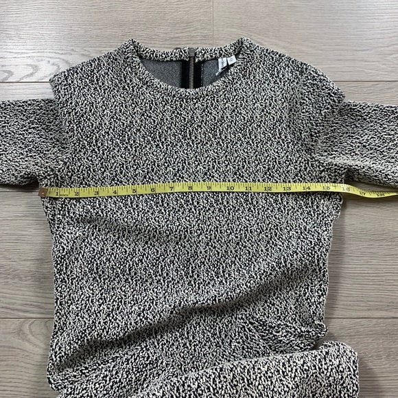 & Other Stories Textured Long Sleeve Black & White Dress - Picture 11 of 13